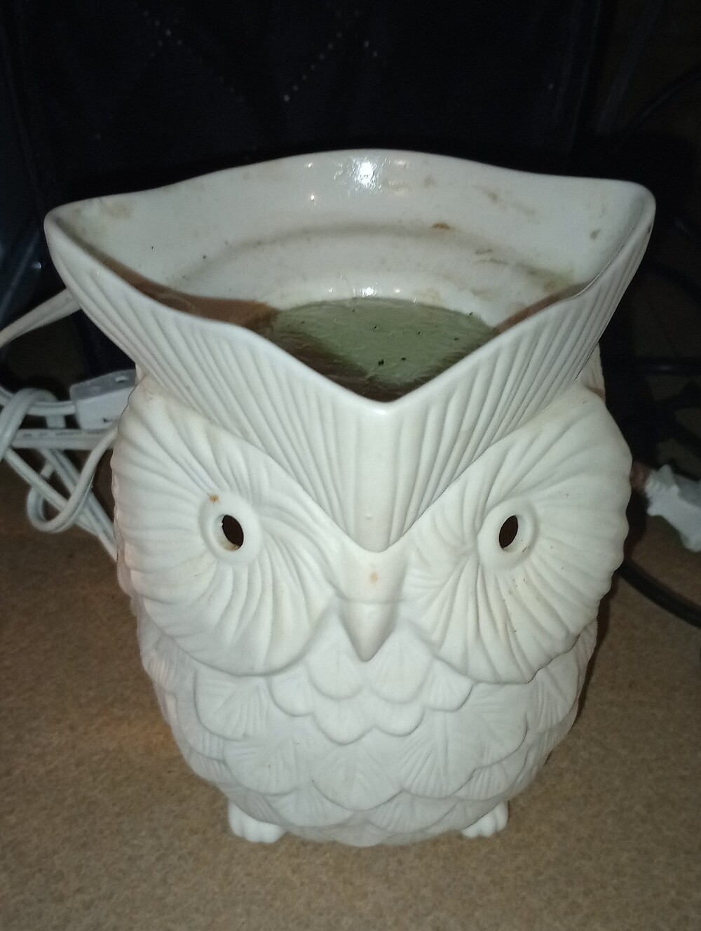 Scentsy White Owl Ceramic Wax Warmer - Decorative Home Art